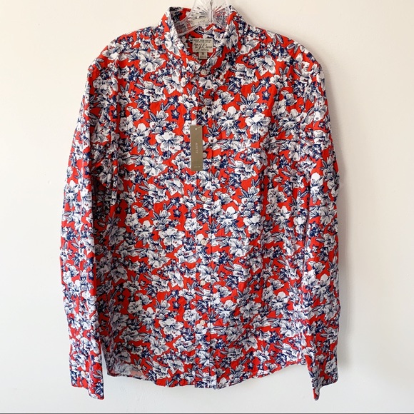 J. Crew Tops - J.Crew Slim Floral Print Shirt
